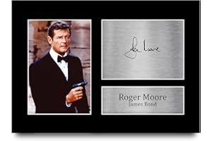 HWC Trading Roger Moore A4 Ungerahmt Signiert Gedruckt Autogramme Bild Druck-Fotoanzeige Geschenk Für James Bond 007 Filmfans