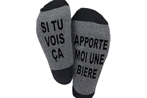 BLESSER Chaussettes Coton, SI TU VOIS ÇA, APPORTE MOI Chaussettes Drôles Chaussettes Courtes Fantaisie Cadeaux Nouveauté pour Homme Femme Cadeau Papa