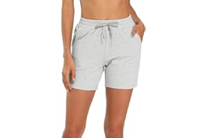 MOCOLY Pantalones Cortos Deportivos Bermudas de algodón para mujer con Cordón Elástico para Yoga Correr Ejercicio Salón