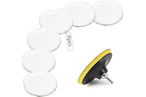 JOYSAL 8 Pezzi Kit Lucidatura Auto per Trapano, 80 mm Tamponi Lucidatura Auto Lana con M10 Adattatore Trapano, Dischi per Lucidare Professionali per Auto Bellezza Pulizia Lucidatura Ceretta