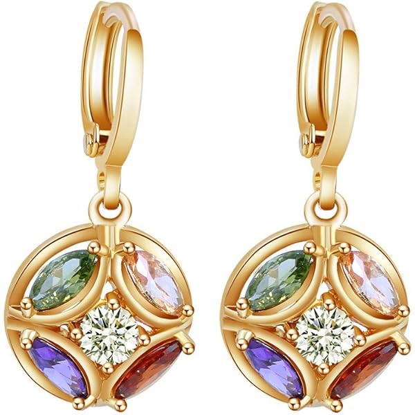 Boucles d'oreilles pendantes MARGARET en Argent avec pierre synthétique