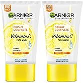 Garnier Skin Naturals Bright Complete Vitamin C Facewash, For Brighter and Glowing Skin - Daily Cleanser Suitable For all Skin Types, 150g (Pack of 2)