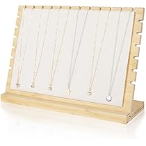 Présentoir De Bijoux De Collier, Présentoir De Bijoux En Bois 16 Fentes Détachables En Forme De L Solide Structure Support De Collier Pour La Maison