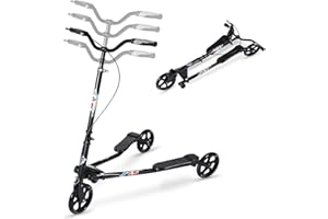 AOODIL Trottinette Swing, Scooter Wiggle pour Enfants, Trottinette Ciseaux, Hauteur Réglable, Trottinettes Pliable à 3 Roues, Scooter Sporter, Trottinettes Kick pour Garçons/Filles/Adultes