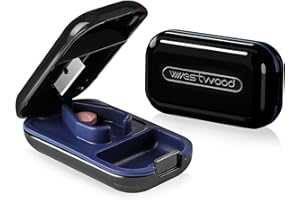 Momowin 1 sur 2 Coupe-Comprimé, Coupe Medicaments, SéParateur de Pilules Portable, Coupe-Pilules et SéParateurs pour les DéPlacements Quotidiens et les Voyages (noir)