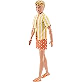 Barbie Style&trade; Bebek - S&ouml;rf | Turuncu Polka Dot Şort ve Sarı G&ouml;mlek Giyen Sarışın Moda Bebek, Yaş 3+