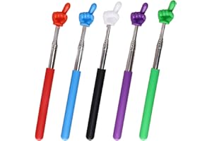 EOAMGO 5 Stück Zeigestab Finger in Bunt, Zeigestab Ausziehbar Edelstahl, Zeigefinger Stabzeigestab Teleskop Pointer Finger Lehrerbedarf für Unterricht, Präsentation, Vorträge