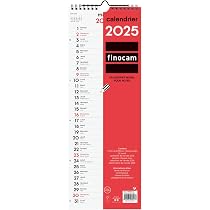 Calendrier Magnétique 2025 Finocam - Janvier à Décembre - Format 22x16cm - Avec Aimants Et Autocollants
