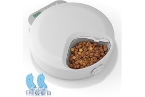 Tieker Automatic Cat Feeder Wet Food, Cats Wet Food Dispenser with Timer, Smart Pet Feeder for Wet/Dry Food, Auto Cats Feed For Cat and Small Dogs 4 Meals Freshness Food with 2 Ice Pack, White