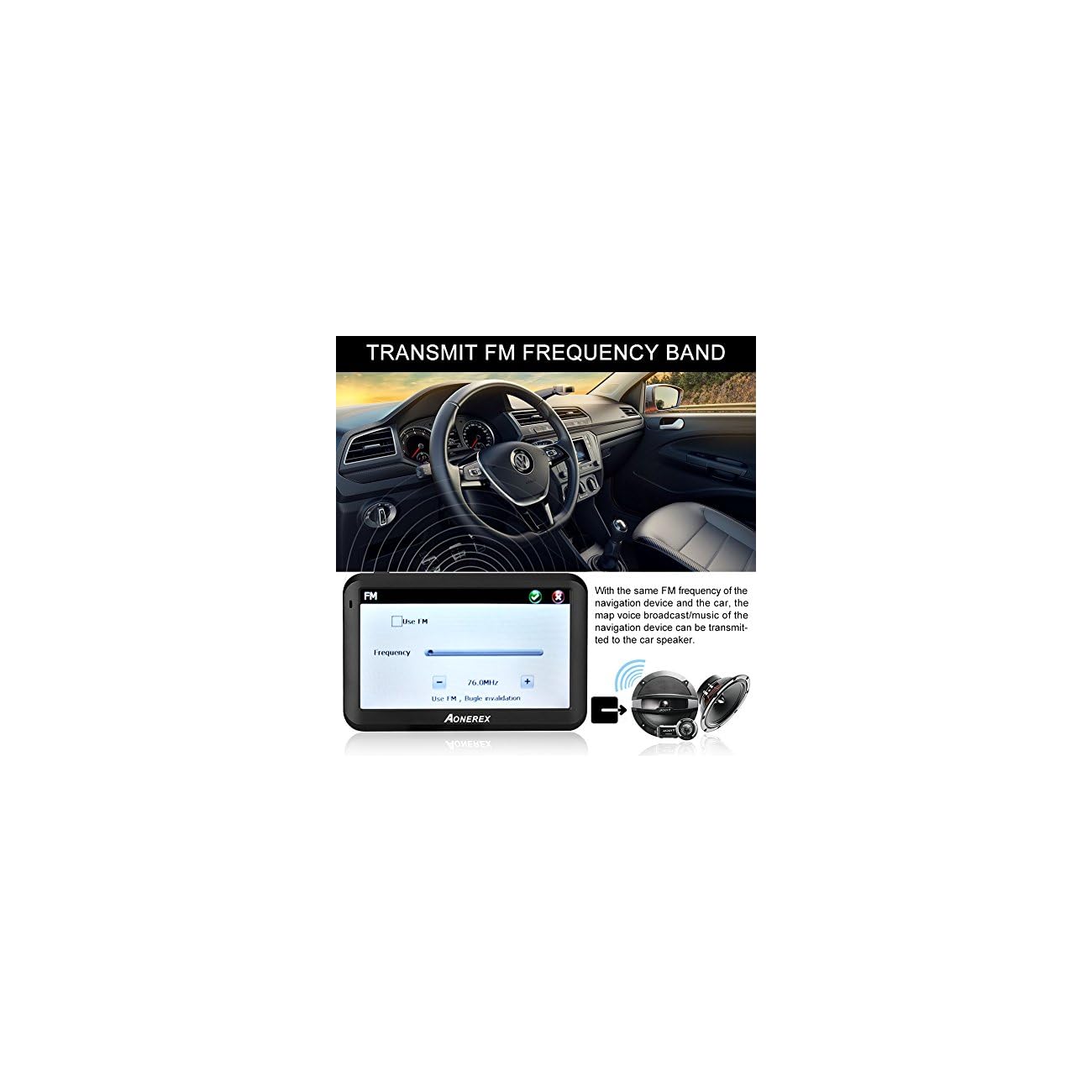 AONEREX Sat Nav GPS Navigation System, 5Inch HD Touch Screen&Builtin 8GM128MB Navigator