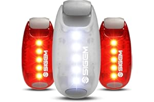 SIGEM LED Safety Lights (3 Pack) + FREE Bonuses | Clip on Flashing Strobe Light High Visibility for Running Jogging Walking Cycling for Kids Dogs Bicycle Helmet Bike Tail light