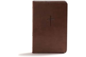 CSB Compact Bible, Value Edition, Brown LeatherTouch, Red Letter, Presentation Page, Full-Color Maps, Easy-to-Read Bible Serif Type