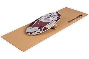 BoarderKING Indoorboard All-Rounder- Tavola di Equilibrio per Surf e Skate Indoor, Tavola Propriocettiva per NeuroMuscular Response Training, Tappetino Protettivo