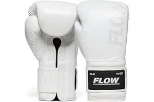FLOW FIGHTGEAR Flow Challenge Gants de Boxe en Cuir veritable, Sparring et entraînement, Muay Thai, Kick-Boxing, MMA, Arts Martiaux, Hommes et Femmes
