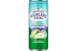 Highland Spring Pear & Elderflower Sparkling Spring Water 330ml X 12