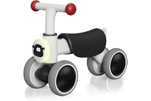 PYKES PEAK Baby Balance Bike ‘Chibikko Rider’ | Award-Winning Ride-On Toy for Toddlers 1-3 Years | Music, Lights & Animal Sounds | Indoor/Outdoor Walker & First Bike | Cow Design
