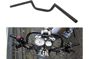 JFG RACING 7/8" 22mm Motorcycle Handlebar,Iron Handlebar Universal for Cafe Racer Ace Clubman Style Bobber Custom Application-Black