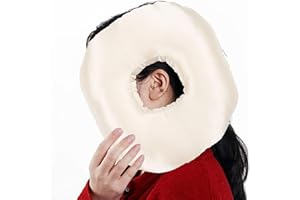 CUIFATI Poduszka do Przekłuwania, Poduszka w Kształcie Pączka dla Osób śpiących na Boku, Jedwabiście Satynowa Miękka Poduszka Chroniąca Uszy, Zmniejszająca Ciśnienie w Uszach, Poduszka