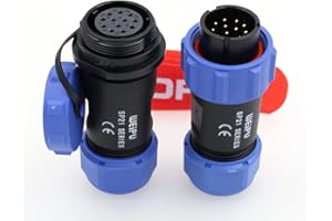 DRRI Weipu IP68 Fileté Connecteur SP21 12 Broches Mâle SP2110/P Prise Femelle SP2111/S avec Bouchon Anti-Poussière Câble en Ligne pour Extérieur