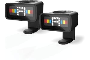 D'Addario gitarrstämmare – Micro Headstock Tuner – tuner för akustisk gitarr, elgitarr, basgitarr, mandolin, banjo, Ukelele – kompakt och diskret – klämma på – 2-pack
