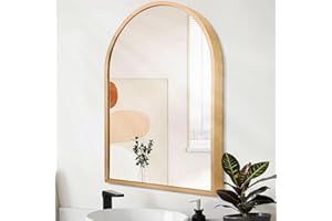 HLFMVWE Arched Gold Framed Wall Mirror, 40 x 30cm Aluminum alloy Bathroom Mirror for Wall, for Bedroom Entryway Living Room Vanity
