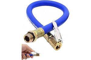 FUGLUS 1 kit di prolunga per valvola, pompa per pneumatici da 37 cm,tubo flessibile per gonfiaggio pneumatici, adattatore universale per valvole auto, adatto per compressori per biciclette,blu