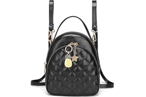 VX VONXURY Mochila Mujer de Cuero PU Mochila Pequeña Mujer con Convertible en 2 Formas de Llevar Mini Mochila para Diario