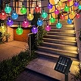 Diese lichterkette solar aussen hat 100 bunt LED lichter mit gesamtlänge 12 meters. Das kabel ist weich und biegsam, so kann man die Kette ohne probleme in der gewünschten position befestigen.