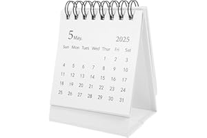 SHINEOFI Mini Desk Calendar 2024-2025 Small Desktop Calendar July 2024 - Dec. 2025 Portable Standing Flip Monthly Calendars for Home Office School Schedule Planner, White