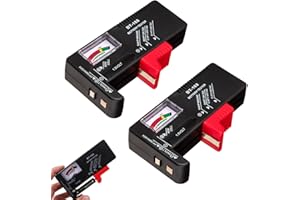 VULCYXA Comprobador de Pilas Universal, Probador de Baterías Portátil sin Batería, Medidor de Voltaje para Baterías AA AAA C D 9V 1.5V Tipo Botón, Tester Compacto para Uso Doméstico y Electrónica