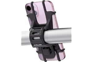 FALLCON F Soporte Movil Bicicleta, Soporte Universal Manillar de Silicona para Bicicleta de montaña,Bici y Moto Ajustable Silicona 4.5"-6.5"