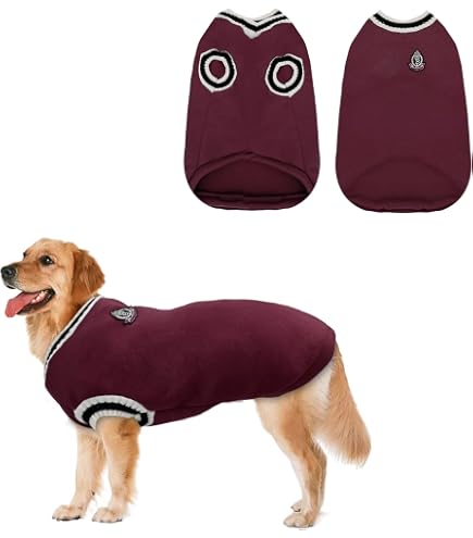 Pack De 2 Pulls Pour Chien/chaton Style Académique - Taille M, Vert Et Rouge, Doublure Molleton
