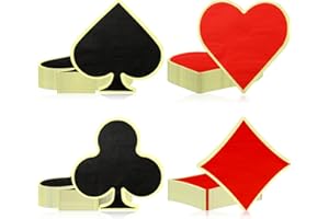 APUXXJUPA Casino Poker Print Servietten, 4 Muster Poker Papier Servietten für Casino-Thema Party Dekorationen Vegas Themed Party Dekorationen