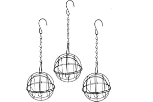 AIPWEYT STORE Mangeoires Oiseaux à Suspendre,Mangeoires pour Oiseaux Sauvages,Mangeoire Oiseaux Exterieur, Métal Boule de Graisse Oiseaux Sauvages Mangeoire pour Cour Maison pour l'extérieur et l'intérieur,3 PC