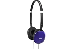 Cascos de Diadema JVC HA-S170 - Con Cable de 1,2 Metros, Ligeros, Plegables y Ajustables. Potente Sonido e Insonorización para Estudiar, Jugar, etc. - Auriculares Over Ear con Jack 3.5mm. Color Azul.