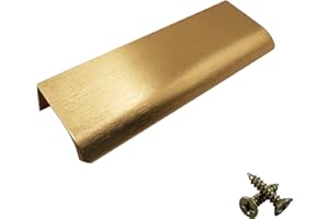 M4TEC Poignée de traction invisible profil porte meuble tiroir Quincaillerie de placard armoire de cuisine chambre garderobe dissimulé caché Laiton brossé. Série VD3: Entraxe 160 mm