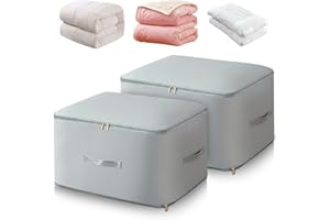 WILLONG Ultra Space Saving Self Compression Organizer,Quilt Compression Storage Bags,Storage Bag for Duvet and Clothes(Grey,2 Piece XL)