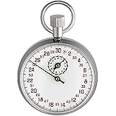 TFA Dostmann Mechanische Stoppuhr, 38.1021, Start/Stopp/Rückstellungs Funktion, Handaufzug, Metall verchromt, L 50 x B 16 x H