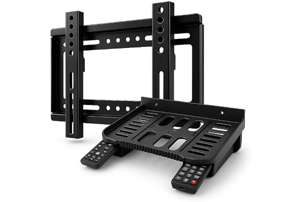 MOTOFY Extra Heavy Duty TV Wall Mount Bracket 14 to 42 Inch LED/LCD/Smart TV's, Universal Fixed TV Wall Mount Stand with Set Top Box Stand