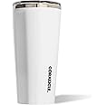 Corkcicle Canteen - Triple Insulated Stainless Steel Water Bottle with Straw - Keeps Cold for 25+ Hours and Hot for 12 Hours - Leakproof, Reusable, BPA-Free, Dishwasher Safe - Gloss White, 475ml/16oz