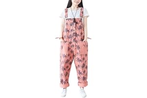 Youlee Damen Breites Bein Hose Denim Latzhose Overall Hosen