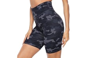 PERSIT High Waisted Women's Yoga Shorts with Pocket for Gym Workout Sports Running Cycling