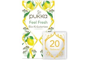 ‎PUKKA Pukka | Bio-Kräutertee „Feel Fresh“ | Bio-Zitronen, Süßfenchelsamen und Tulsiblätter | Fühle die Frische | 1er Pack | 20 Teebeutel