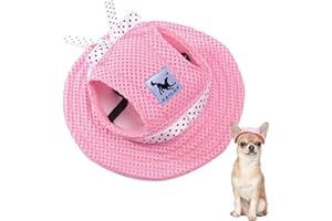 YODOOLTLY Hunde-Sonnenhut, verstellbar, Baseballkappe mit Ohrlöchern, Sommer-Haustier-Visier, Hüte, Outdoor-Sport, Sonnenschutz, Sonnenhaube für kleine Hunde, Welpen, Katzen