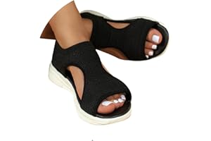 HEONSATI Wide Fit Orthopedic Sandals for Women Uk with Arch Support Summer Ladies Wedge Sandals Walking Platform Casual Beach Shoes Comfy Washable Slingback Slide Sport Open Toe Memory Foam