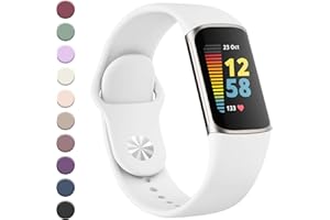 YLK Armband für Fitbit Charge 5 Armband/Fitbit Charge 6 Armband Damen Herren, Verbessertes Silikon Uhrenarmband Sport Verstellbares Ersatzband für Fitbit Charge 5 Armbänder/Charge 6 Armbänder