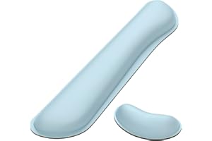 Dapesuom Enlarge Keyboard Wrist Rest Pad,Memory Foam Set Wrist Cushion Support for Easy Typing & Pain Relief,Mouse Wrist Pad,Anti-Slip Wrist Support for Gaming,Computer, Laptop, Office,Sky Blue