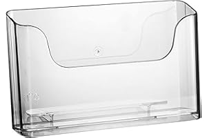 ogoPLUS Prospektständer DIN A5 Querformat / Prospekthalter Flyer-Ständer Werbung Aufsteller Tisch-Prospektständer / Prospektbox / Werbung, glasklar, leichte Neigung für optimales Blickfeld