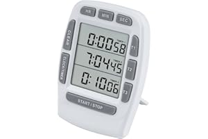NINE-RONG Jayron JR-KT001 Timer Digitale LCD Grande Timer Digitale a 3 Canali,Timer da Cucina,Timer Conto alla Rovescia Timer di Cottura Ripristina Sveglia Forte Magnete Forte Staffa per Bambini Anziani