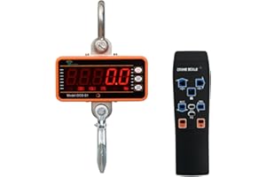 Hyindoor 1T 1000KG Elektronische Kranwaage Hängewaage Digitale Haken Hängewaage Crane Maßstab mit LED Display und Fernbedienung